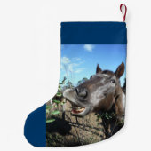 Personaliseren met naam, grappig gezicht met kerst kleine kerstsok (Achterkant)