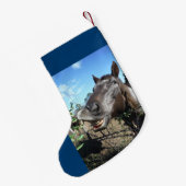 Personaliseren met naam, grappig gezicht met kerst kleine kerstsok (Achterkant (Hangend))