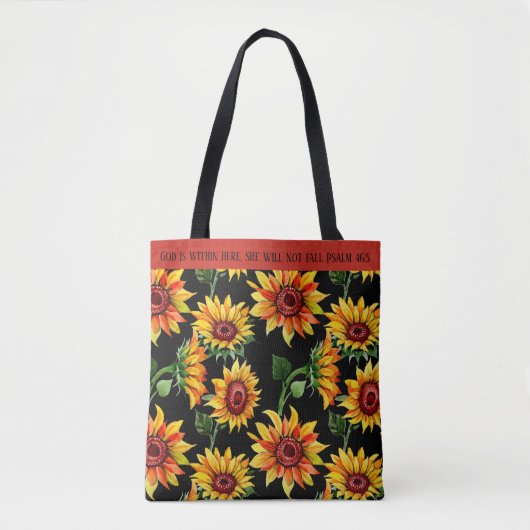 Personaliseren met Naam of Citaat Zonnebloem Tote Bag (Voorkant)
