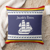 Personaliseren met naam walvis + zeilboot kussen (Deken)