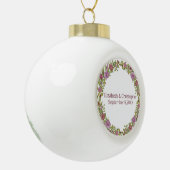 Personaliseren met namen en huwelijksdatum Floral Keramische Bal Ornament (Links)