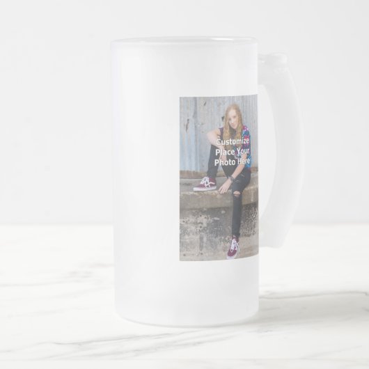 Personaliseren met uw foto matglas bierpul (Voorkant rechts)