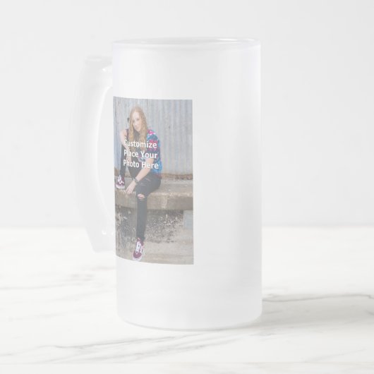 Personaliseren met uw foto matglas bierpul (Voorkant links)