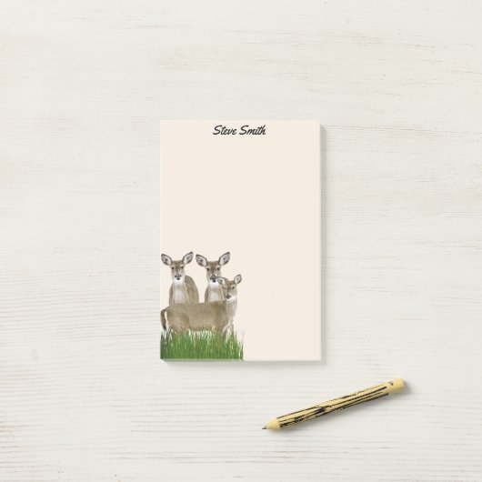 Personaliseren met zijn naam Whitetail Deer Post-it® Notes (Op bureau)