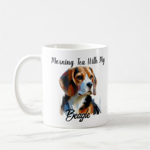 PERSONALISEREN Moderne Morning Tea Beagle Koffiemok