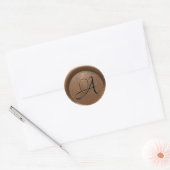 *~* PERSONALISEREN Monogram GOUD Zwart Wax Seal Ronde Sticker (Envelop)