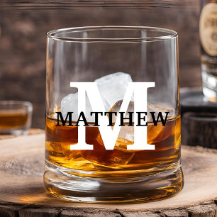 PERSONALISEREN MONOGRAM INITIALEN NAAM WHISKY GLAS