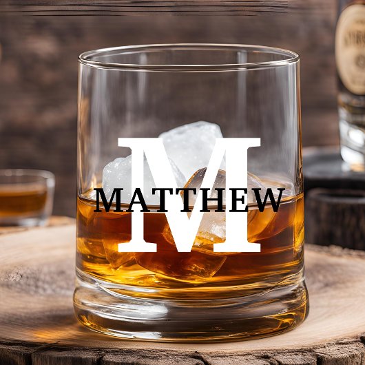 PERSONALISEREN MONOGRAM INITIALEN NAAM WHISKY GLAS