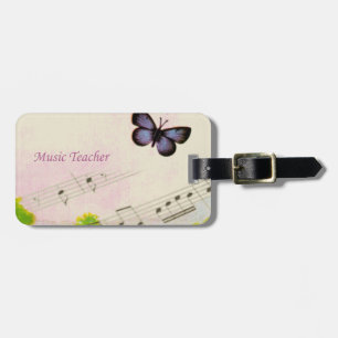 Personaliseren, Muziek Butterflies Bedankt leraar Bagagelabel