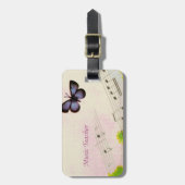 Personaliseren, Muziek Butterflies Bedankt leraar Bagagelabel (Voorkant verticaal)