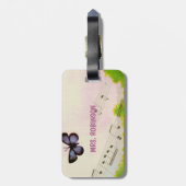 Personaliseren, Muziek Butterflies Bedankt leraar Bagagelabel (Achterkant verticaal)