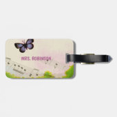 Personaliseren, Muziek Butterflies Bedankt leraar Bagagelabel (Achterkant horizontaal)
