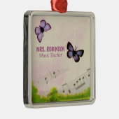 Personaliseren, Muziek Butterflies Bedankt leraar Metalen Ornament (Rechts)