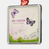 Personaliseren, Muziek Butterflies Bedankt leraar Metalen Ornament (Links)