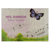 Personaliseren, Muziek Butterflies Bedankt leraar Snijplank (Voorkant)