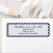 Personaliseren: Navy Blue Gingham Controleer patro Etiket (Insitu)