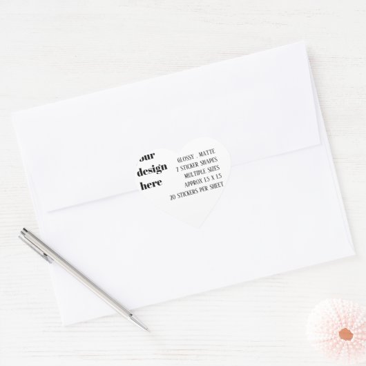 Personaliseren of aanpassen hart sticker (Envelop)