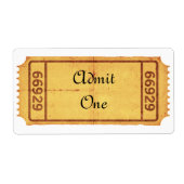 PERSONALISEREN - oude blanco toegangsbewijs Etiket (Voorkant)