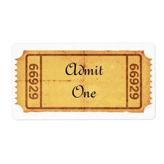 PERSONALISEREN - oude blanco toegangsbewijs Etiket (Voorkant)