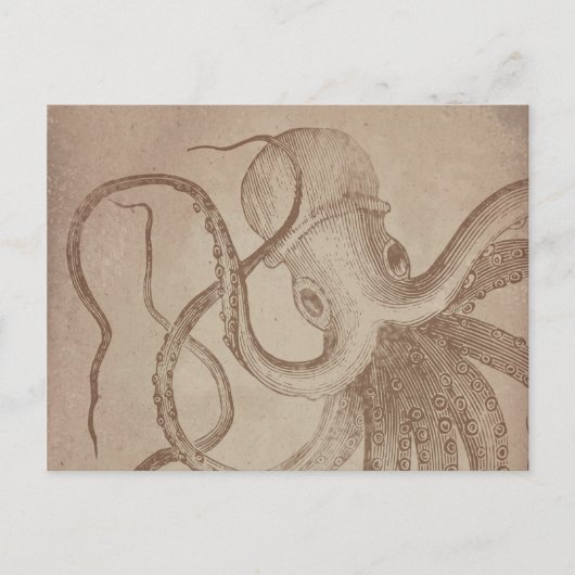 Personaliseren | oude octopus | document zee briefkaart (Voorkant)