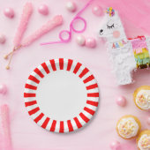 Personaliseren Papier bord rode en witte strepen (Feest)