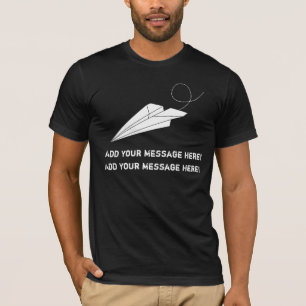 Personaliseren, papieren vliegtuig t-shirt