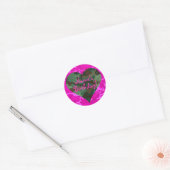 Personaliseren - Pink Camo Ronde Sticker (Envelop)