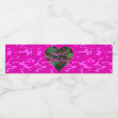 Personaliseren - Pink Camo Waterfles Etiket (Enkel label)