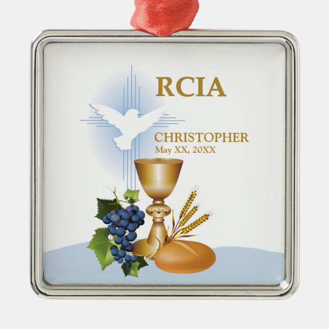 Personaliseren, RCIA feliciteert katholieke heilig Metalen Ornament (Voorkant)
