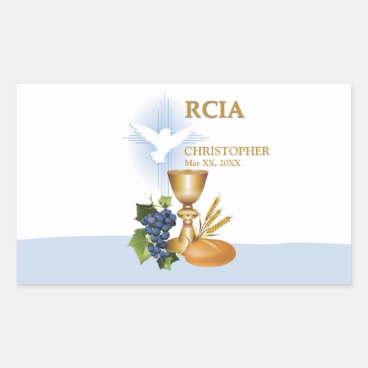 Personaliseren, RCIA feliciteert katholieke heilig Rechthoekige Sticker (Voorkant)