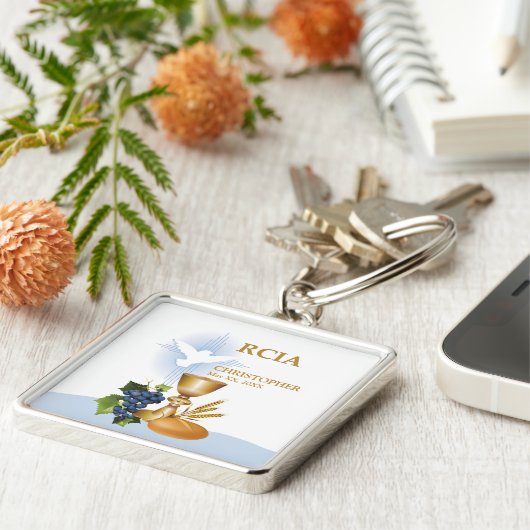 Personaliseren, RCIA feliciteert katholieke heilig Sleutelhanger (Zijkant)