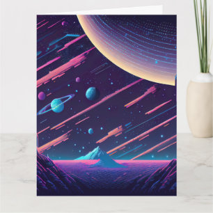 Personaliseren - Retro Space Scene Kaart