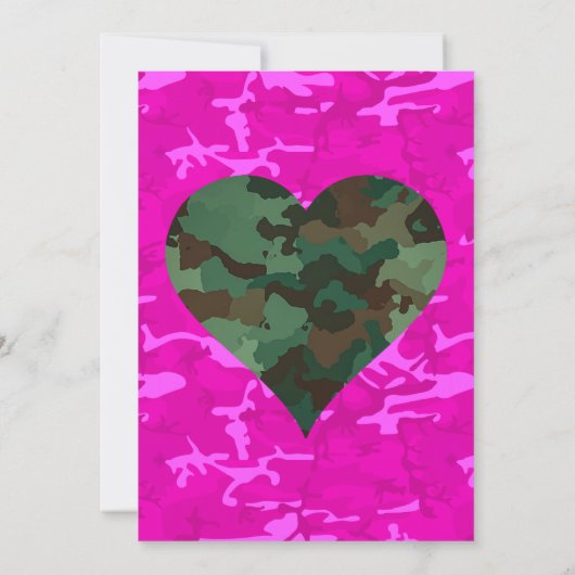 Personaliseren - Roze Camo Kaart (Achterkant)