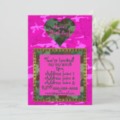 Personaliseren - Roze Camo Kaart (Staand voorkant)