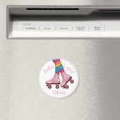 Personaliseren - Roze Schaats Girl Magneet (Insitu (Vaatwasser))