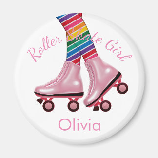 Personaliseren - Roze Schaats Girl Magneet