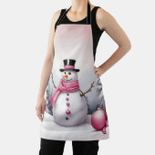 Personaliseren: Roze Thema Kerstboom & Sneeuwman Schort (Insitu)