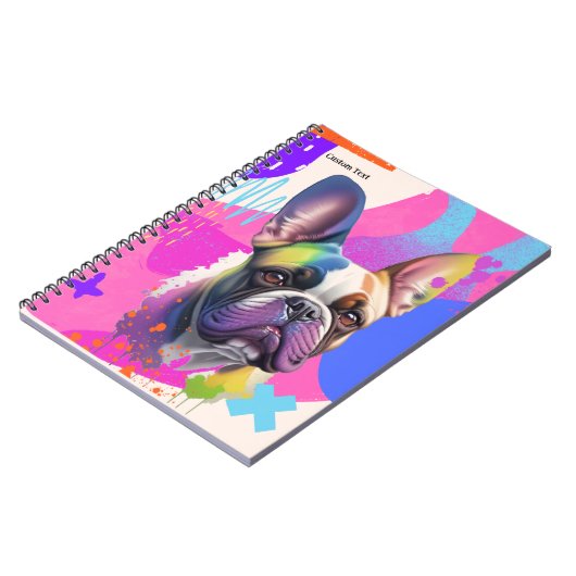 PERSONALISEREN: Schattigee Franse Bulldog Notitieb Notitieboek (Linkerzijde)