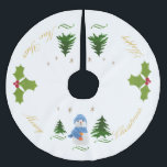 Personaliseren, Snowman, kerstboom, twig Kerstboom Rok<br><div class="desc">Geef de sneeuwman met de hand een persoonlijk tintje van de witte sok en vul met graan, gehaakte blauwe pet en sjaal, aan de hand van gekluisterde ogen en mondzwart plastic en aan de neus vastgelijmd van rode parels. Met de hand doorgesneden kerstpruik. Vier groene kerstboom en kerststerren. *Alles wat...</div>
