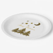 Personaliseren, Sparkly kerstboom, maan, sterren Papieren Bordje (Gekanteld)