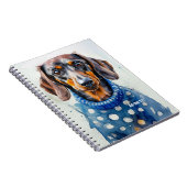 PERSONALISEREN: Teckel Hond in Blauwe Trui | Notitieboek (Rechterzijde)