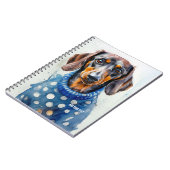 PERSONALISEREN: Teckel Hond in Blauwe Trui | Notitieboek (Linkerzijde)