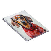 PERSONALISEREN: Teckel Hond in Rode Trui | Notitieboek (Rechterzijde)