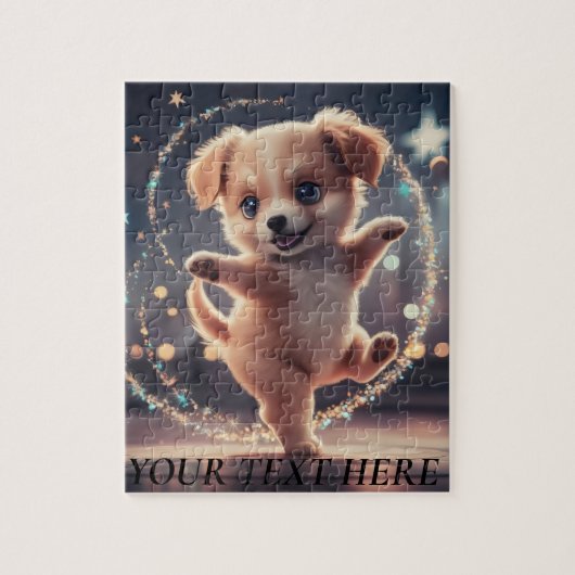 Personaliseren Tekst bewerken Naam Schattige Danci Legpuzzel (Verticaal)