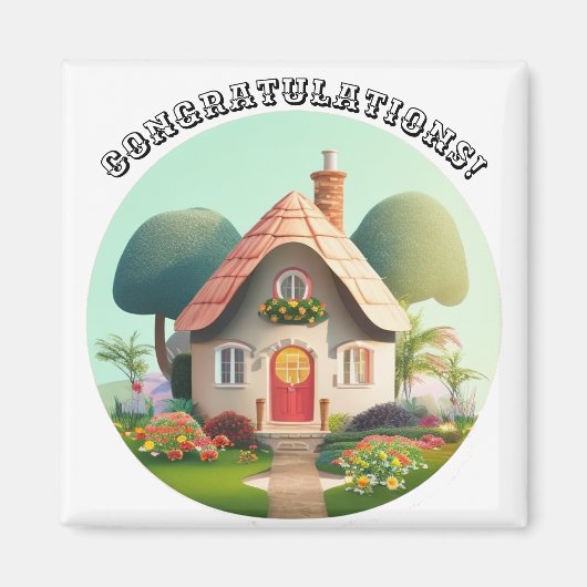 Personaliseren Tekstnaam bewerken Gefeliciteerd Hu Magneet (Voorkant)