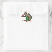 Personaliseren: Uit mijn keuken: Schattige Rat Vierkante Sticker (Tas)