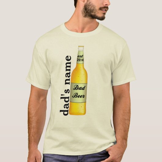 PERSONALISEREN Vaderdag Dad bier met beste jaar T-shirt (Voorkant)