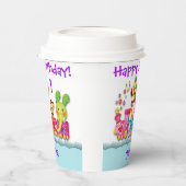 Personaliseren van Birthday Animal Train Young Chi Papieren Bekers (Links)