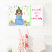 Personaliseren van Birthday Cavalier King Charles  Spandoek (Insitu)