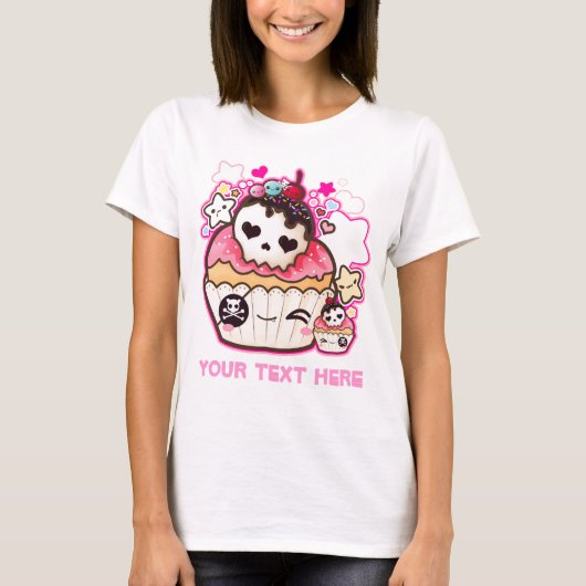 Personaliseren van de kawaii-schedel t-shirt (Voorkant)